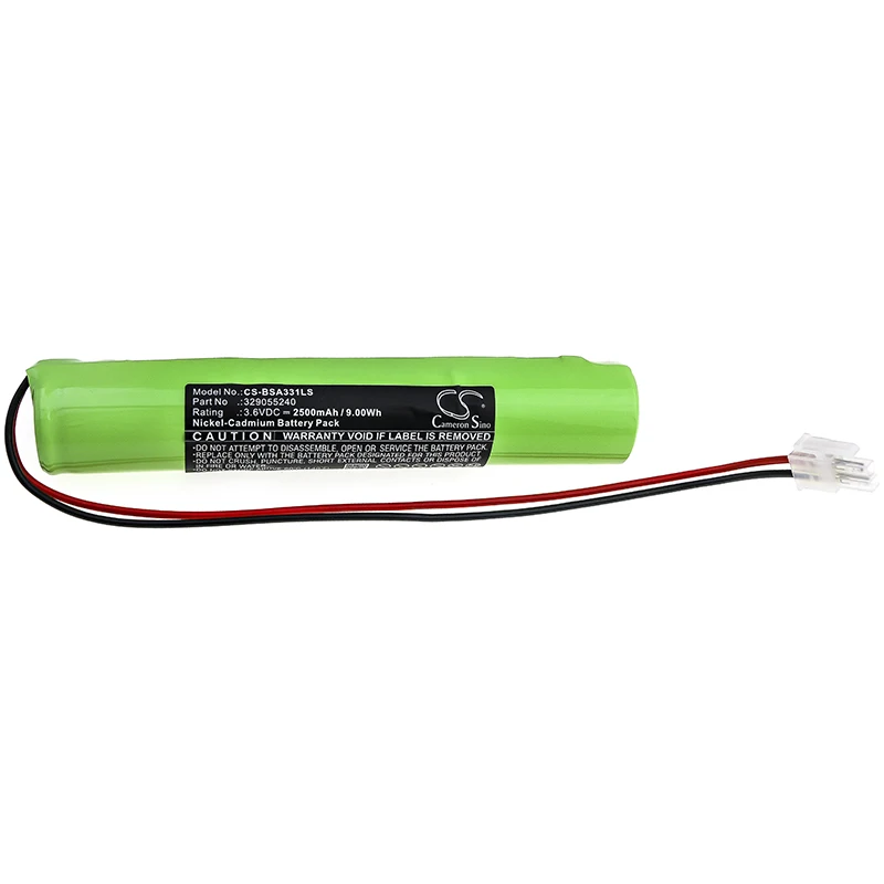 BAES 329055240 OVA TD210331 용 비상 조명 배터리, 2500mAh, 9.00Wh, 녹색 타입 Ni-CD 볼트 3.60V