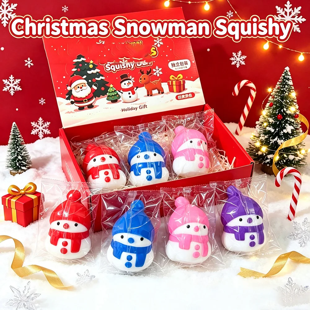 Christmas Snowman Stress Ball Relief Fidget Toys Soft Elastic Squeeze Toys Merry Christmas New Year Gift 2027 Desk Ornaments