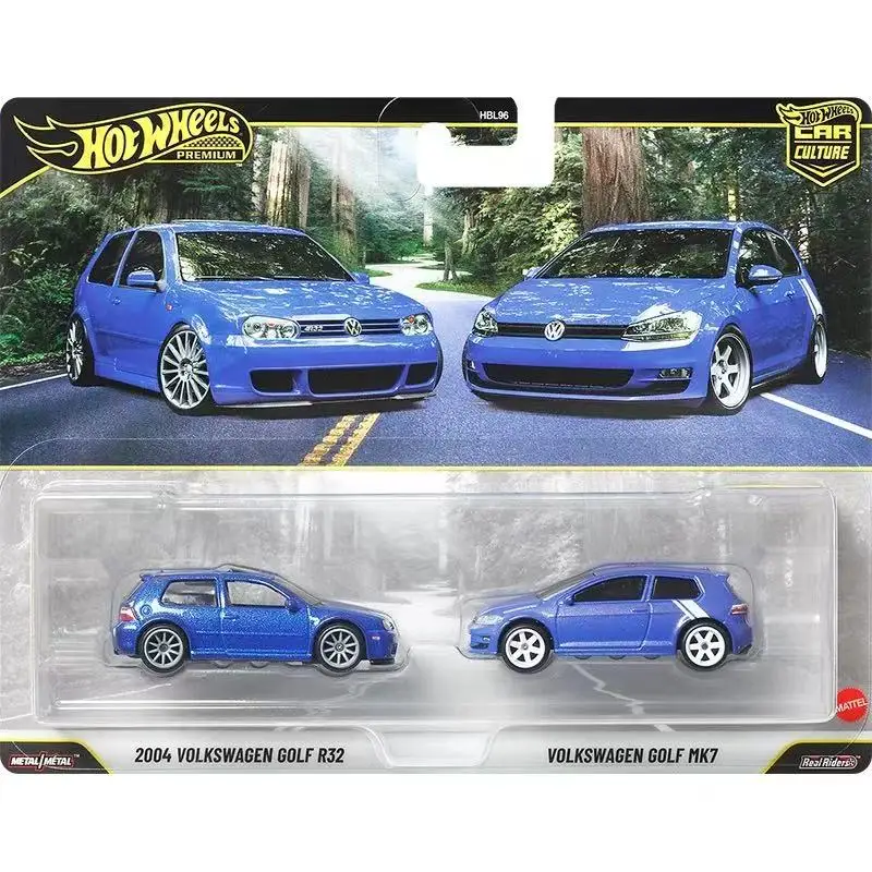 Mattel Hot Wheels Back to the Future Premium Exclusive 2-Pack Set Volkswagen Golf Ford Anglia HBL96 Car Culture Toy Vehicles