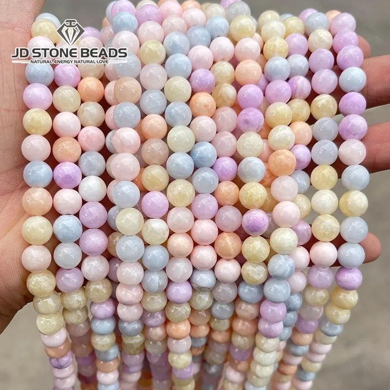 

Dyed Morgan Color Cloud Chalcedony Beads Round Loose Spacer 4 6 8 10 12mm Pick Size For Jewelry Making Handmade Accessories