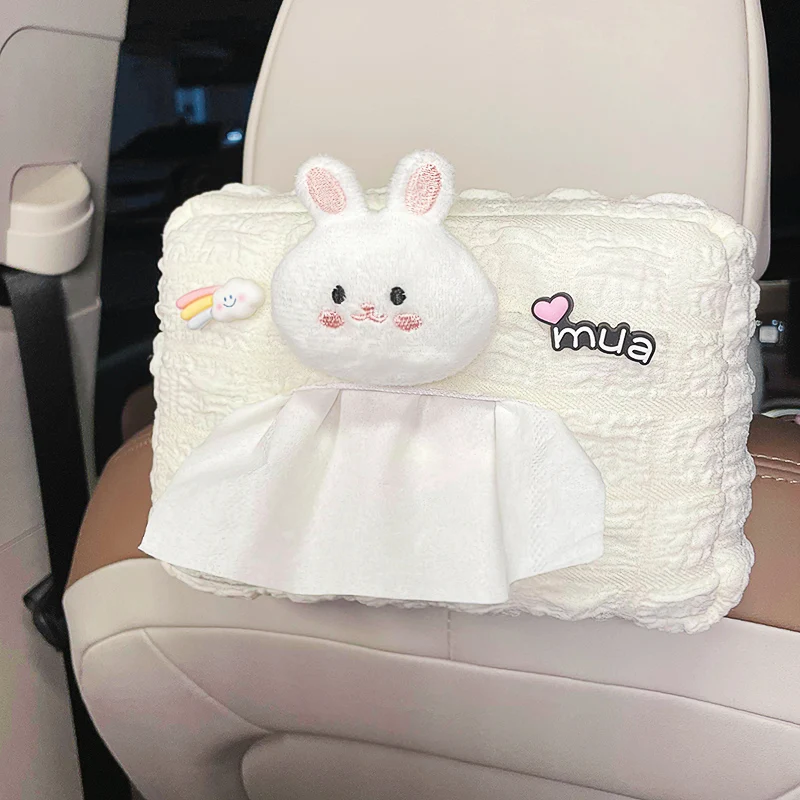 Car Suspension Tissue Box Cartoon Cute Creative Car Seat Hanging Bag Car Children Tissue Storage Box