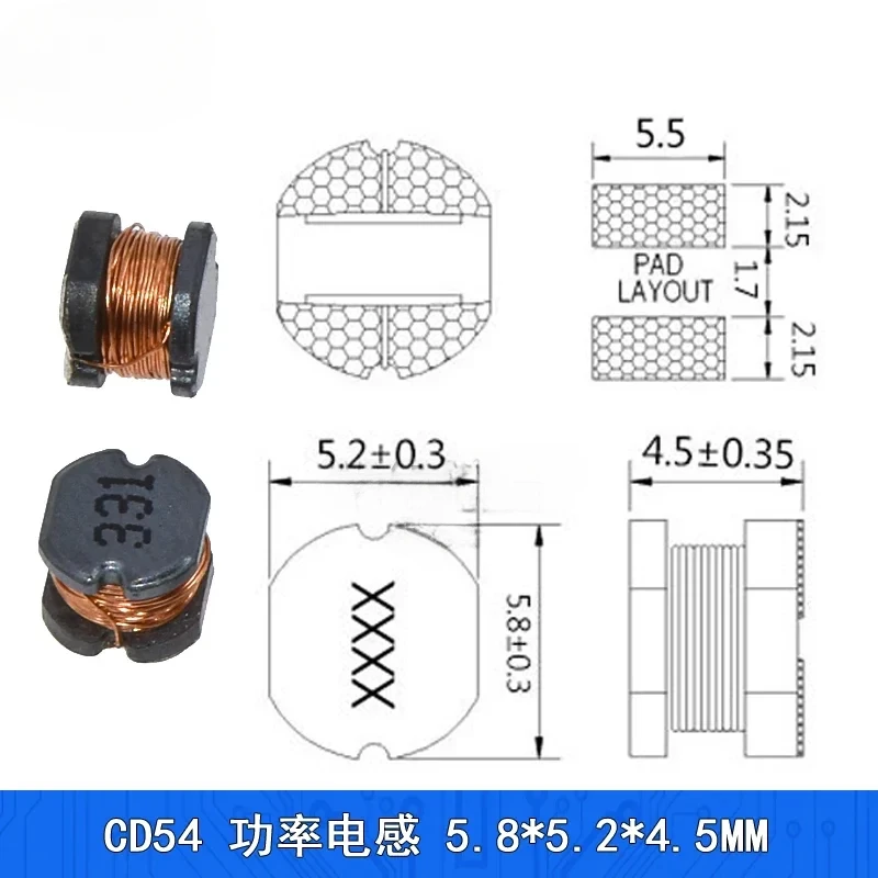 10pcs SMD Inductor Power Inductance CD54 Wire Wound Chip 2.2 3.3 4.7UH 6.8UH 10UH 22UH 33UH 47UH 68UH 100UH 220UH 330UH 470 1000