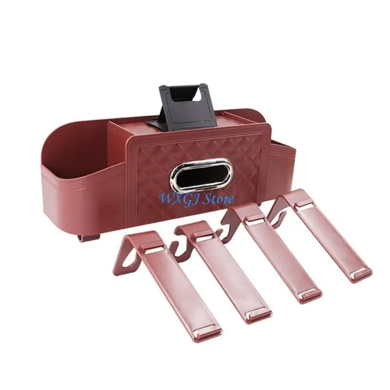 

37JE Multifunctional Tissue Storage Box Auto Back Paper Bag Place Water Cup Holder Collector Creative Supplies