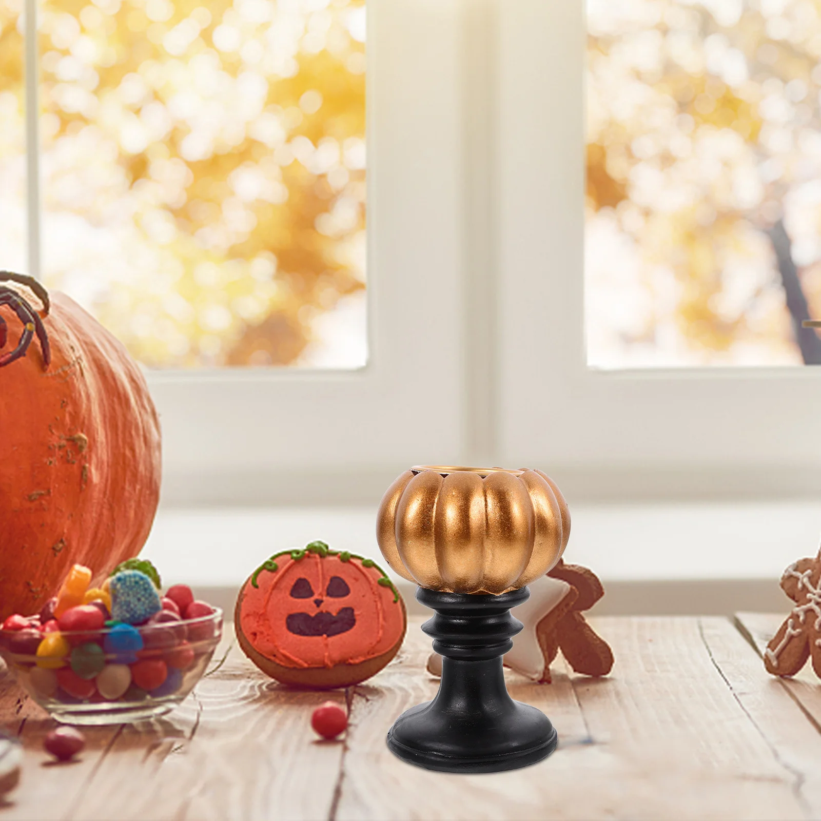 

Pumpkin Holder Resin Halloween Table Centerpiece Fall Halloween Decorations Indoor Seasonal Stand Votive Holder