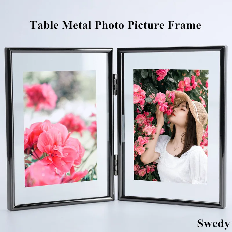 8 Inch 152X203MM Folding Wedding Gift Baby Picture Photo Frames Desktop Acrylic Metal Menu Paper  Frame Card Sign Holder Stand