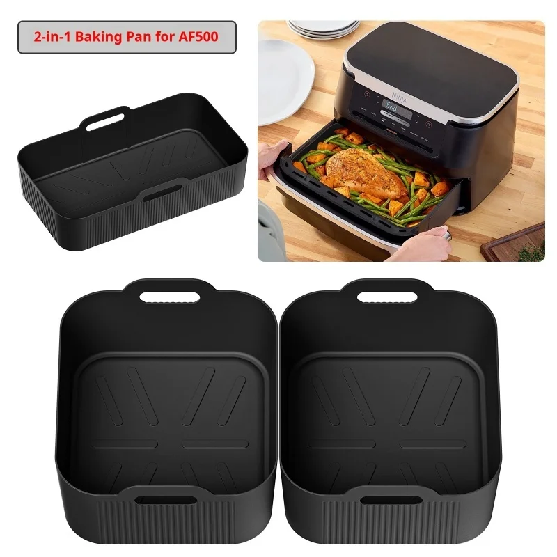 Reusable Air fryer Pan Liner Accessories Silicone Air Fryers Oven Baking Tray Pizza Fried Chicken Airfryer Silicone Basket Mold