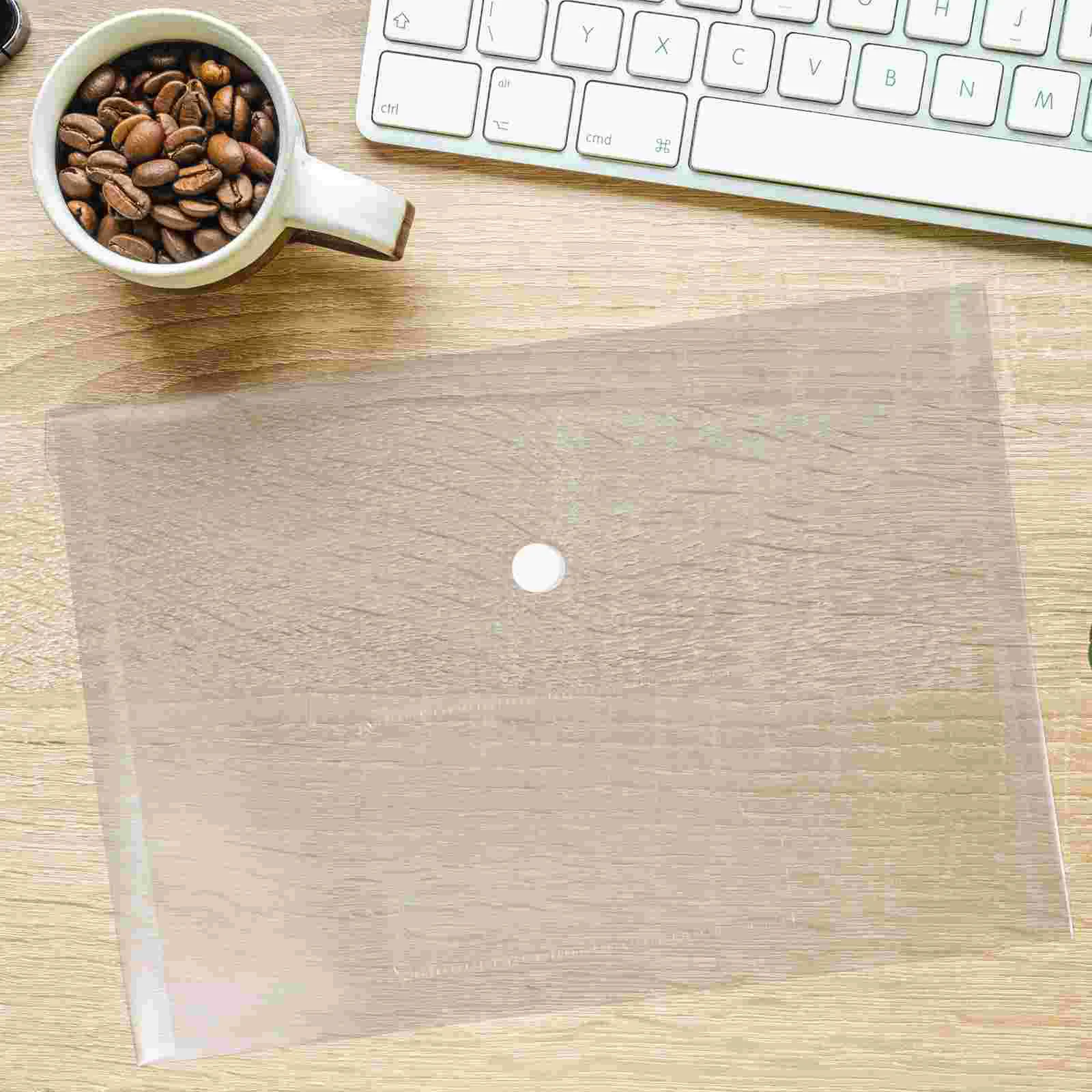 12 Pcs Button File Bag Envelopes Transparent Document Organizer Holder Invoices Pp Clear Zipper Pouches A5 Storage Office