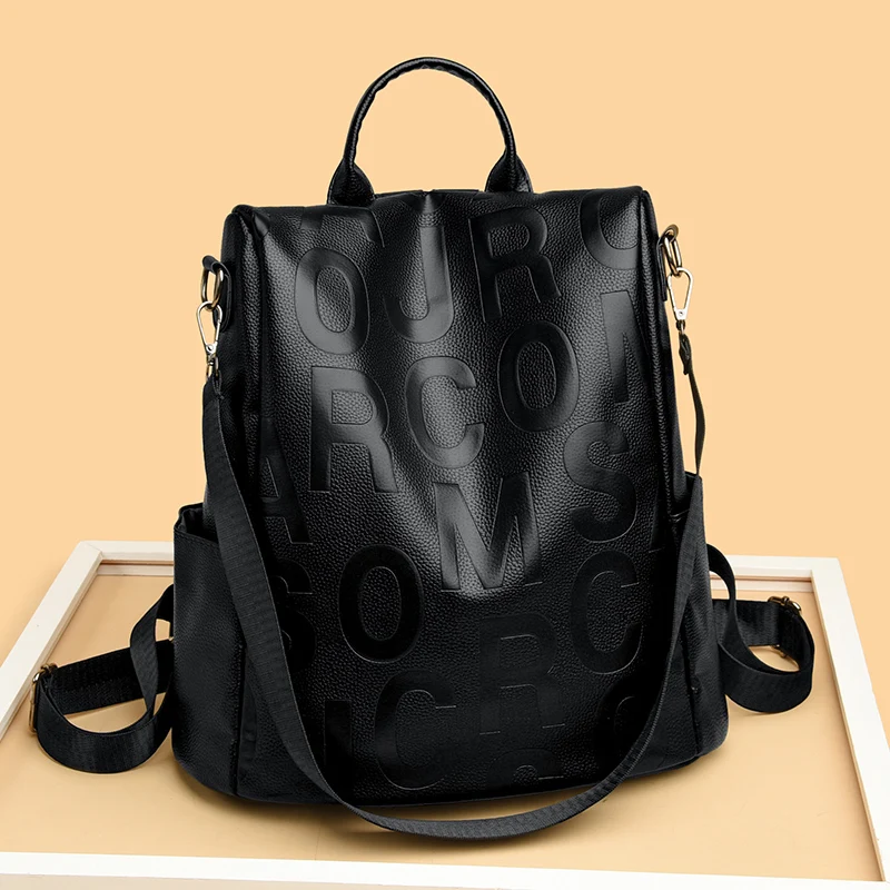 

2025 New Women Backpack Female Leather Backpack Ladies Sac A Dos School Bags for Girls Large Capacity Travel Back Pack Rucksacks