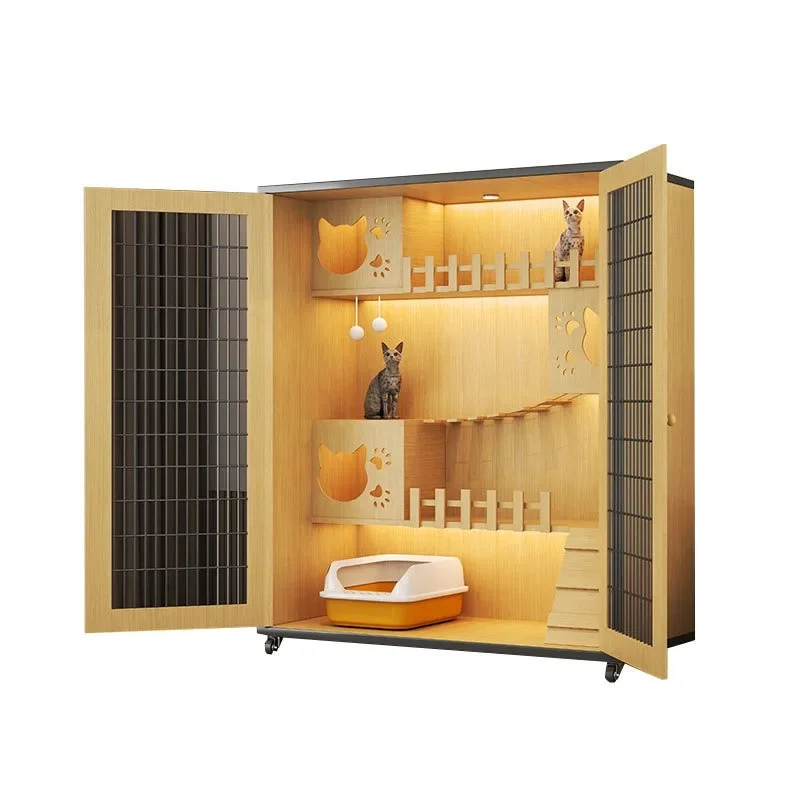 

Household indoor cat cage oversized free space nest balcony artifact cabinet four seasons luxury house