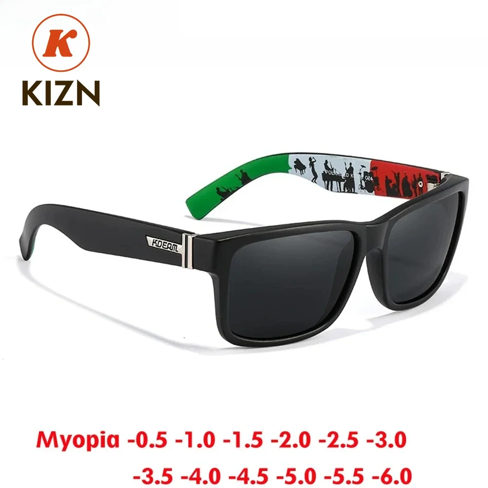 

KIZN Sports Men Outdoor Myopia Sunglasses Classic Women Polarized Fashion Glasses Prescription Optics Eyewear -0.50 to -6.0