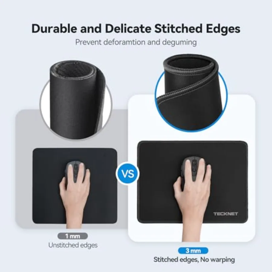 Mouse Pad with Anti-fray Stitchg, Waterproof Surface and Non-Slip Rubber Base with Stitched Edges Gaming Mouse Mat for Laptop C