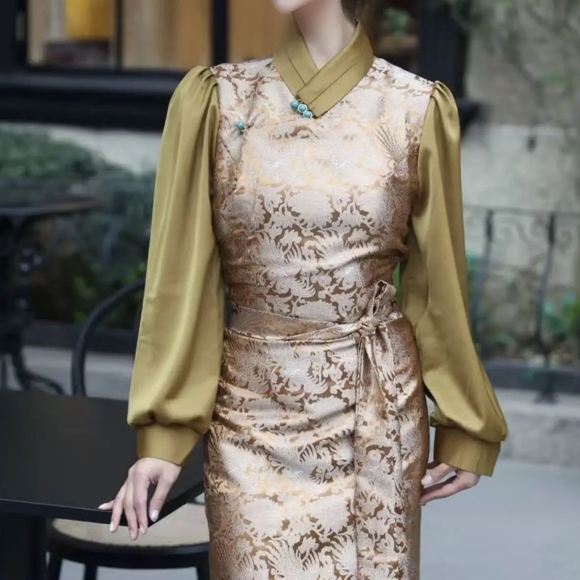 

Тибетская одежда на четыре сезона, новая длинная юбка Лхаса, этнические костюмы Гуохуо, темперамент, дикий стиль