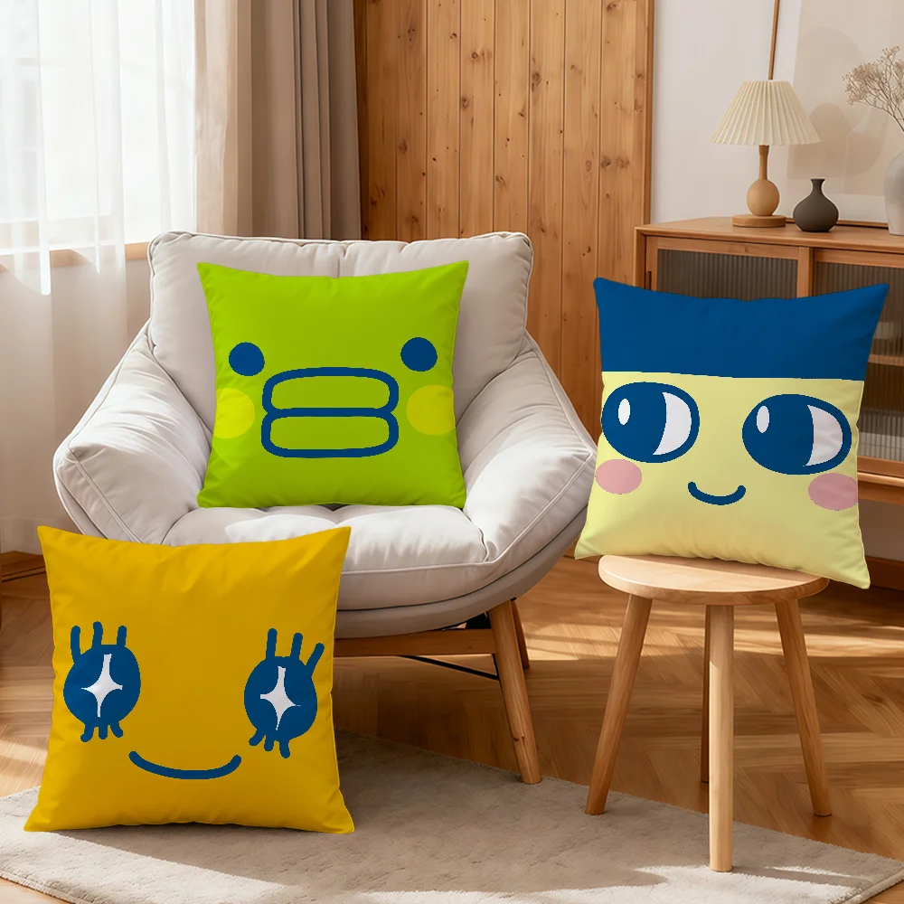 cute funny face t-tamagotchi kuchipatchi mametchi soft pillowcase Sofa Home Living Room bedside Decor pillow cover Gift hogar