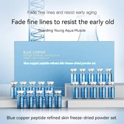 20pcs Blue Copper Peptide Freeze-Dried Powder Set Oligopeptide Anti Wrinkle Essence Shrink Pores Acne Treatment Skincare Serum