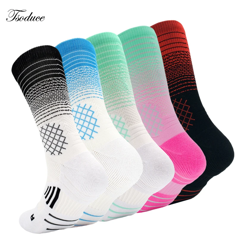 

5 Pairs Performance Basketball Athletic Crew Socks Elite Thick Cushioned Breathable Outdoor Sport Accessories Socks for Men