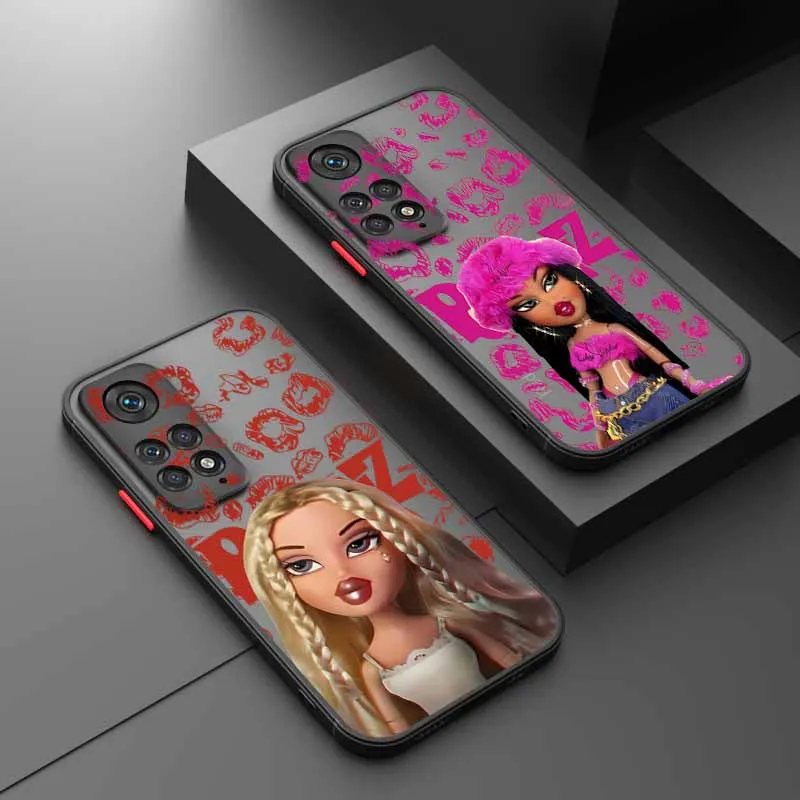 

New lovely Doll Bratz Plating For Xiaomi Redmi Note 14 13 12S 12 Turbo 11T 11E 11S 10S 10 Pro Plus Max Frosted Phone Case