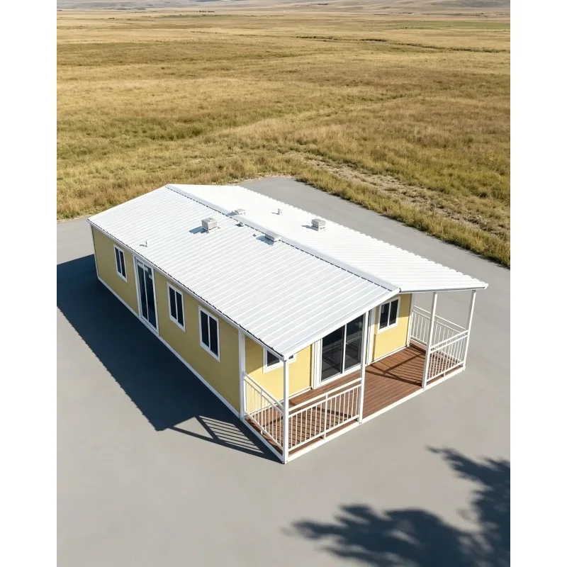20ft Portable Foldable Container House 2 Bedroom Camping Cabin Prefab Expandable Tiny Home Quick Assembly Steel