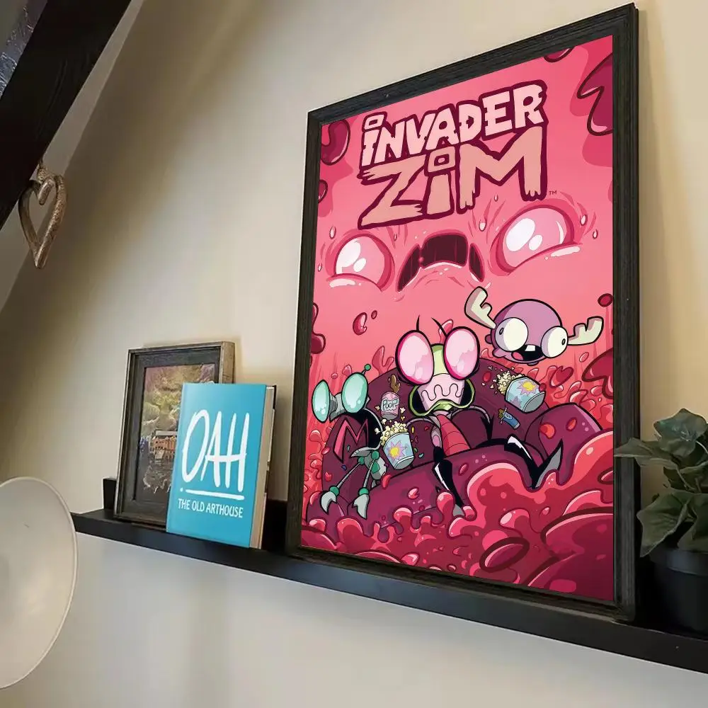 Cartoon I-Invader Zim Gir Poster Prints Watercolor Wall Art Room Decor Posters Self-adhesive Art Waterproof Paper