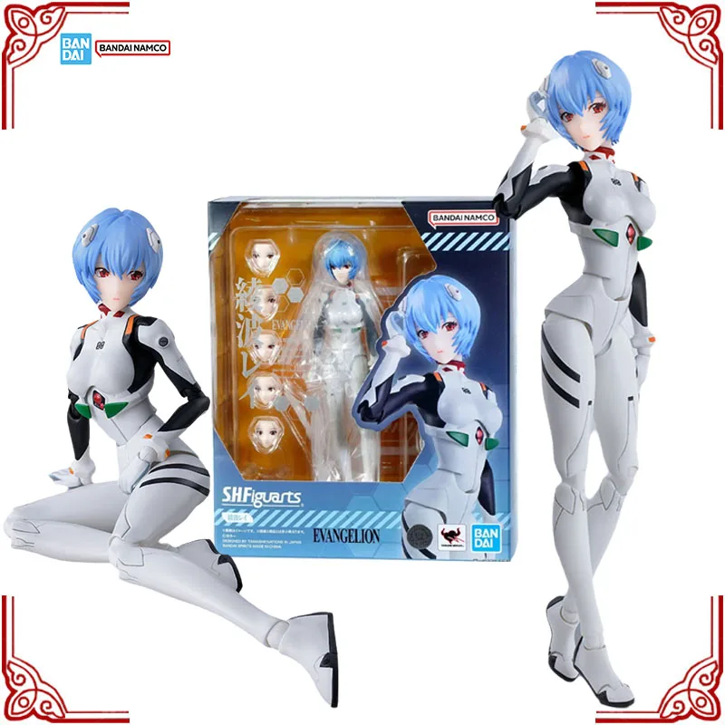 

In Stock Genuine Bandai Evangelion Model Kit SHF Ayanami Rei Anime Girl Action Figure Collection Finished Model Boys Toys Gifts