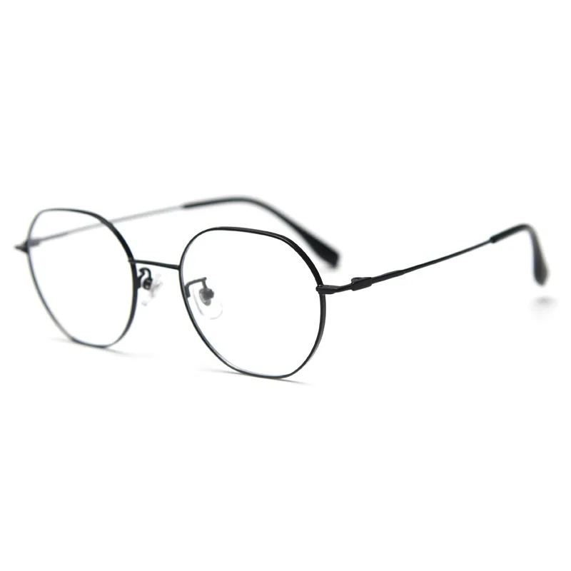 

Lightweight Metal Polygon Half Titanium Glasses Stylish Thin Edge Frame Clear Lens Unisex for Men and Women