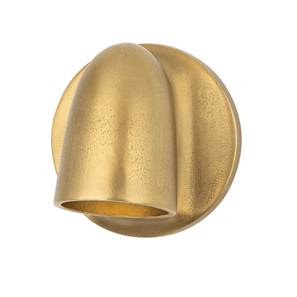 Vintage Copper Finish Dome-Shaped LED Sconce with Warm Glow for Outdoor Patio & Entryway Solar Light for Garden Wall