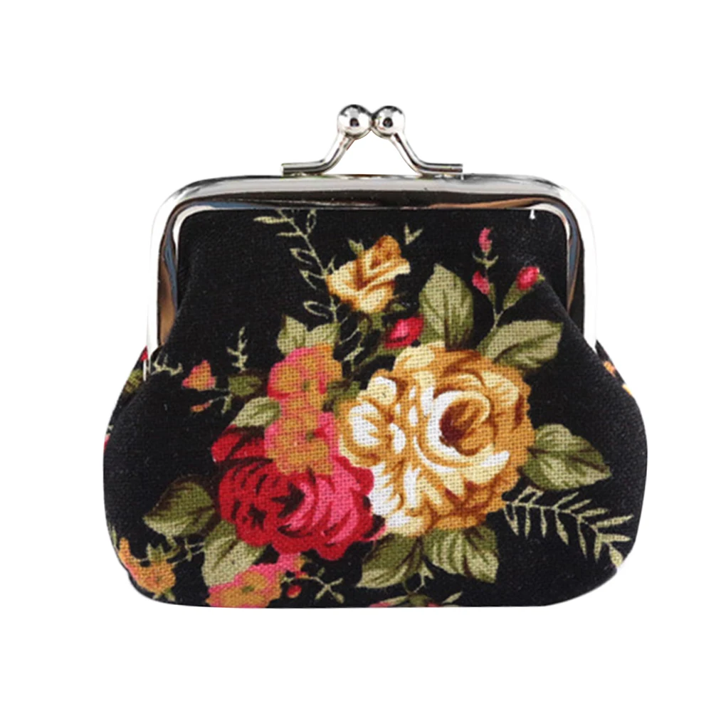 

Lady Wallet Floral Pattern Wallets Pendants Coins Purse Cards Holder Blue