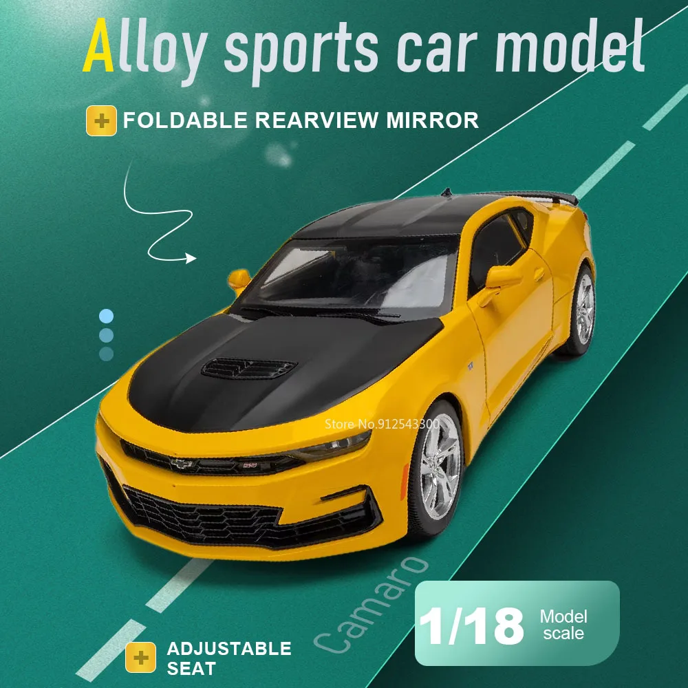 

Large 1:18 Scale Camaro 530LI Model Car Toy Sliding Suspension Adjustable Seats High Simulation Sports Cars Models Kids Gifts
