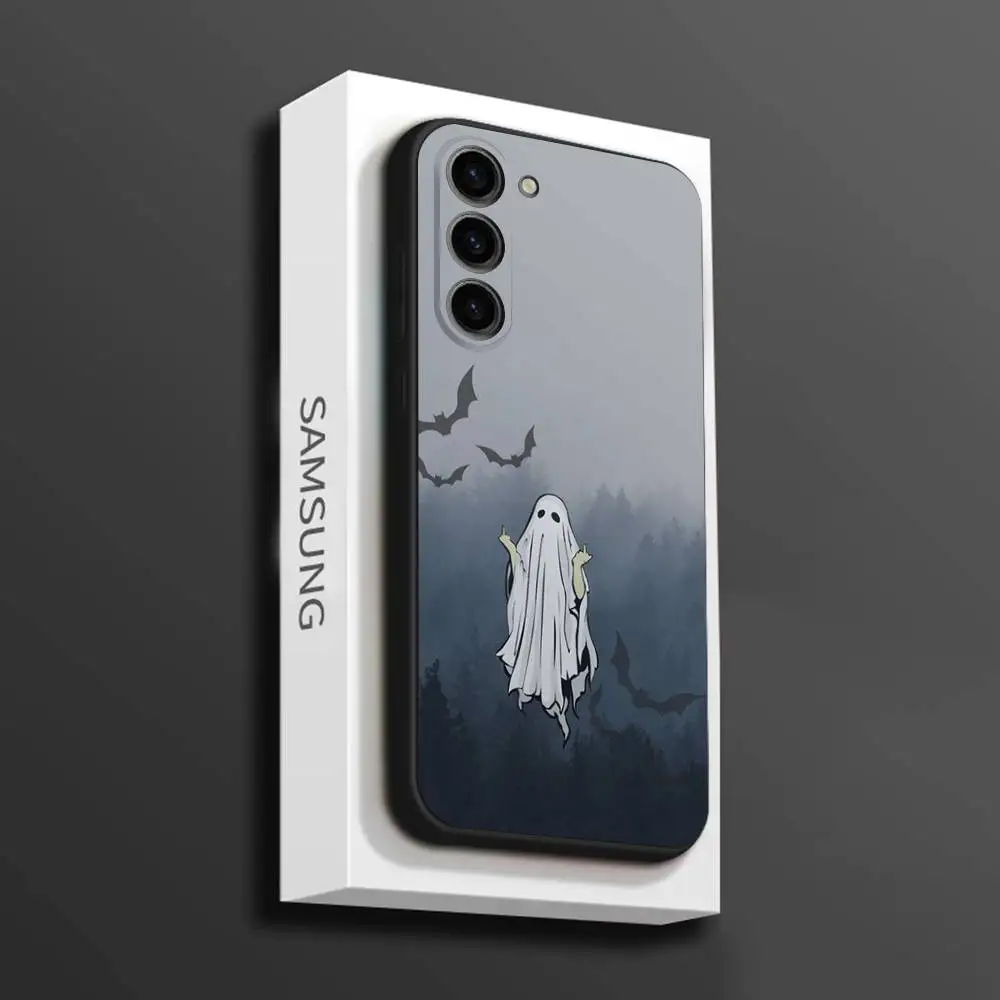 Coque de téléphone fantôme mignon pour Samsung Galaxy A 73,72,51,53,52,71,22,5G, Note, J7,8,9, coque noire souple