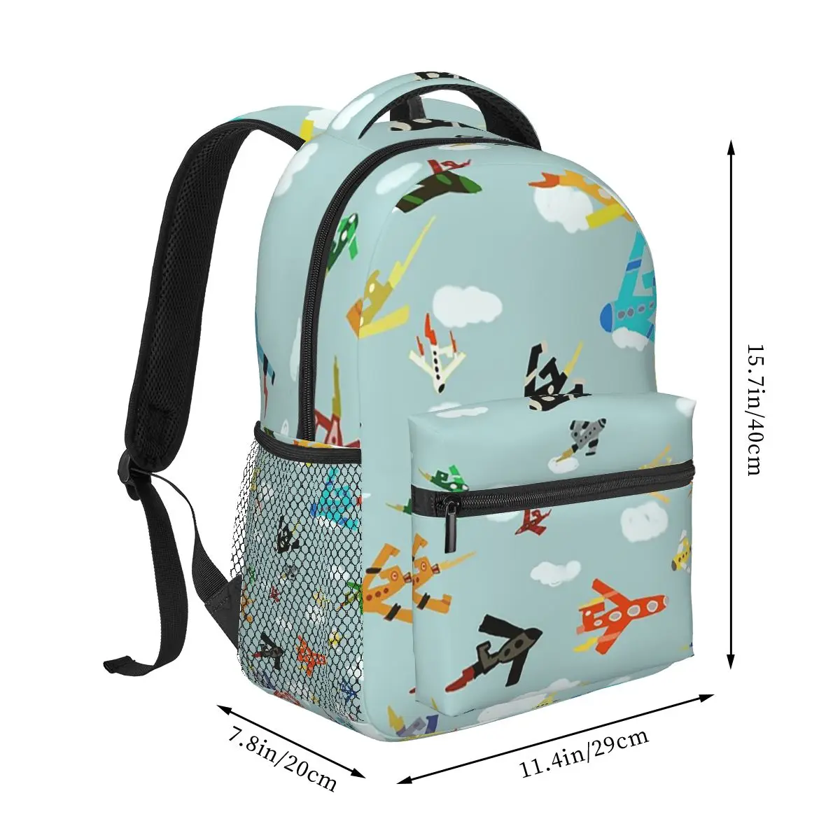 Flying Airplanes Backpack Student Boys Girls BookBag Children School Bag Laptop Shoulder Bags for Men Women
