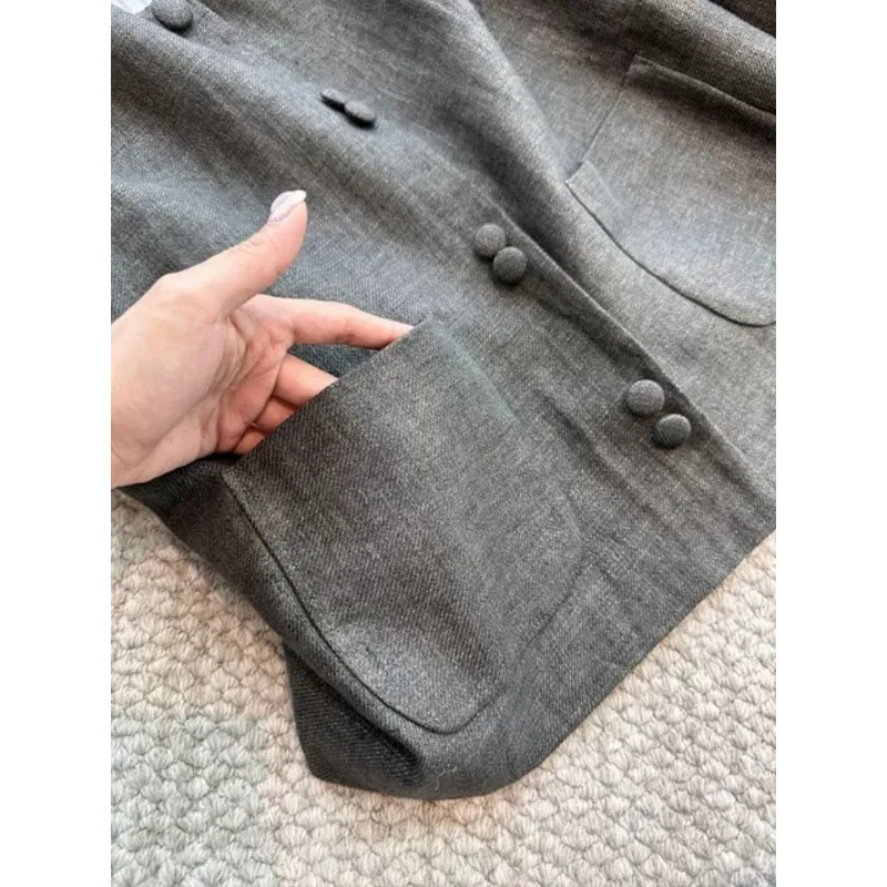 Versatile Elegant Simple Casual Gray Single-breasted Comfortable Women's Jacket