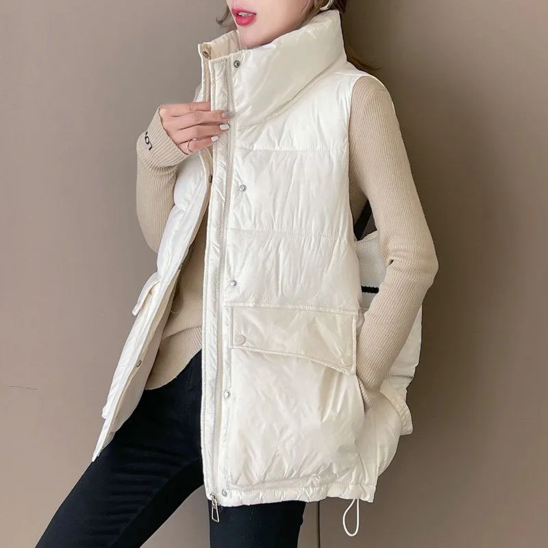 ใหม่ผู้หญิงล้างฟรีลงเสื้อกั๊กฤดูใบไม้ร่วงฤดูหนาว WARM เป็ดสีขาวลงแขนกุดหญิงสบายๆเดินป่าสกีเสื้อกั๊ก