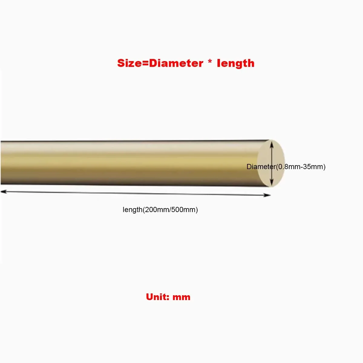 H62 Brass Fine Copper Rod/ Solid Round Rod 1 1.2 1.5 1.8 2 2.5 3 3.2 4 5mm