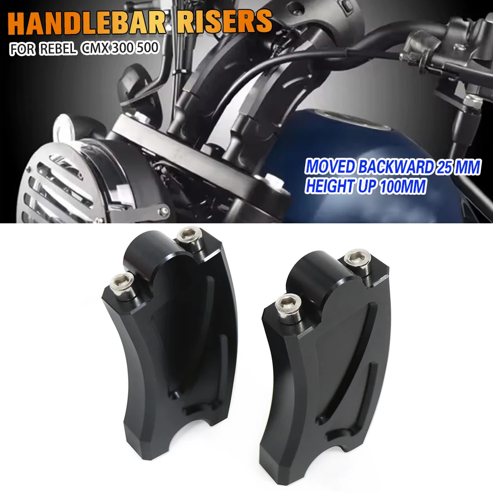 

Motorcycle Handlebar Riser Handle Bar Mount Clamp Extend Adapter For Honda Rebel 300 500 CMX300 CMX500 CMX 300 500 2017-2023