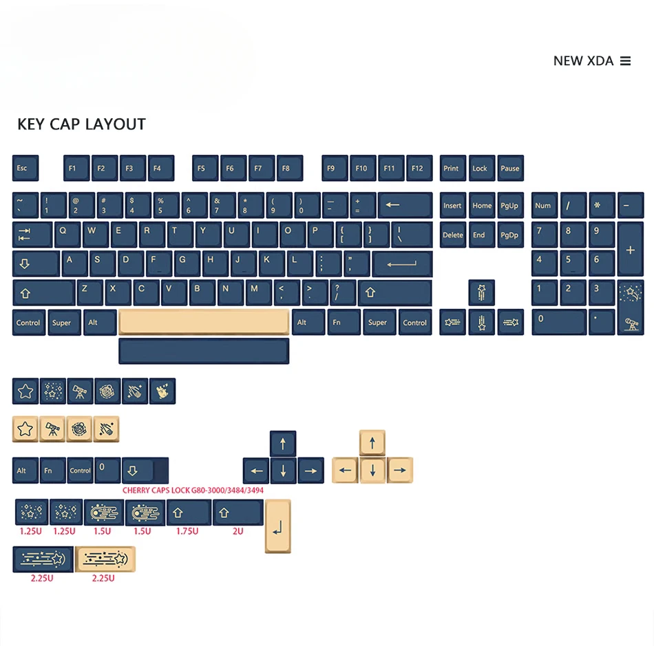 

XDA personalized keycaps, five-sided sublimation 137 keys PBT compatible 64/68/104/108 mechanical keyboard