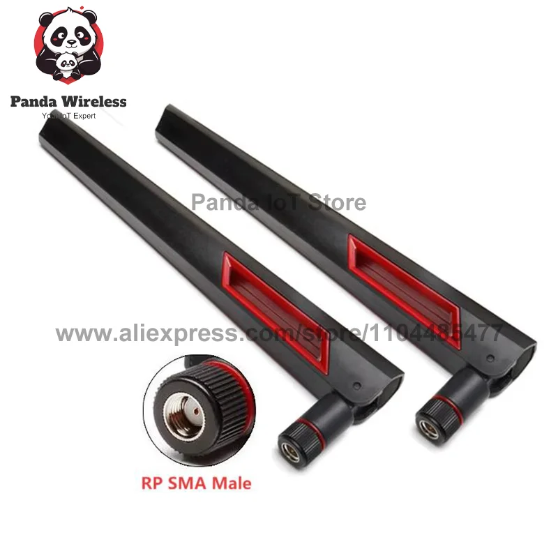 2PCS Dual Band 2.4G/5.8GHz Wifi Antenna 12dBi RP SMA Male with U.FL/MHF4 Adapter cable for PC Desktop Computer Motherboard