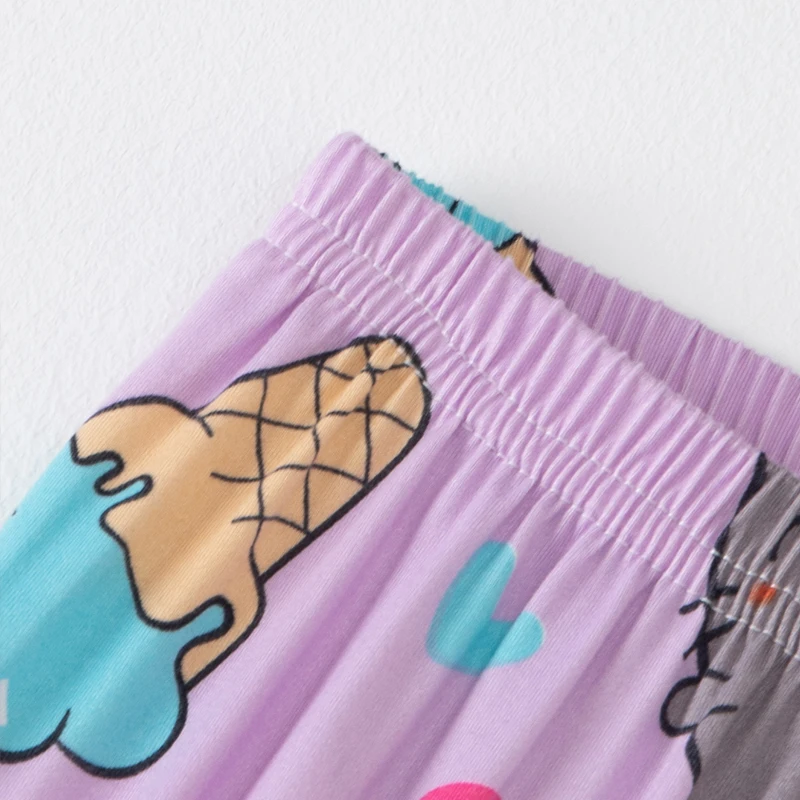 3-teiliges Set aus Sommer-Kurzarmshirts, Shorts und Hosen für Jungen und Mädchen, bunter, lässiger, bedruckter, süßer Anzug – Detail 18