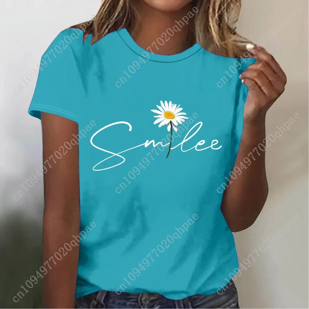 Женские топы Babysbule для женщин и девочек, большие размеры, футболки с принтом подсолнечника, футболка с короткими рукавами, блузка, топы