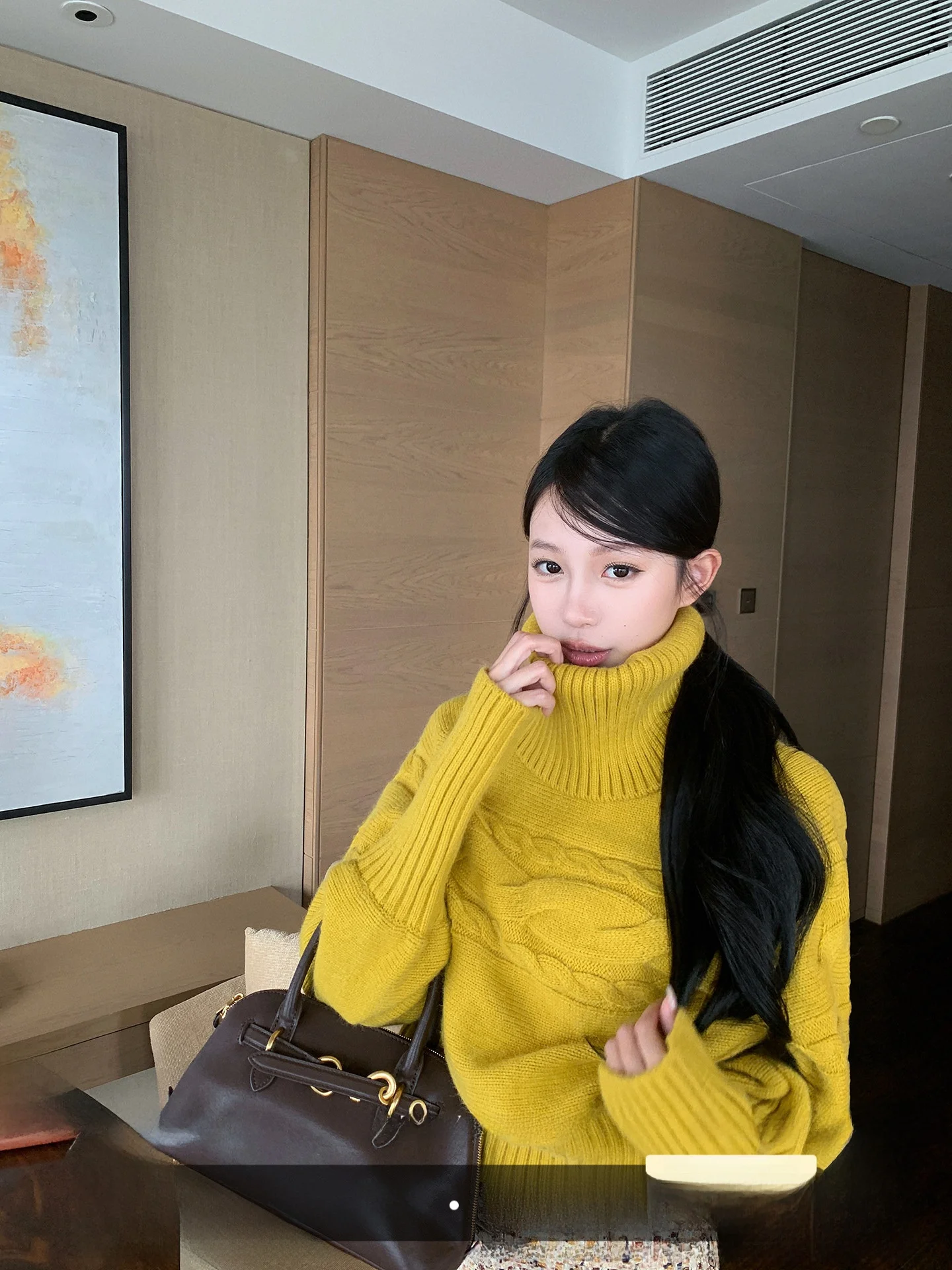 

Pinksoya Women's Loose High-ne Unknit Sweater Winter New Design Sensation Warm Slimming Top Sweet Sle Long Sve Crew Ne