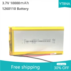 1260110 3.7V 10000mAh Battery Polymer Lithium for Real Big Capacity Power Bank GPS High Capacity Lithium Batteries DIY Tools