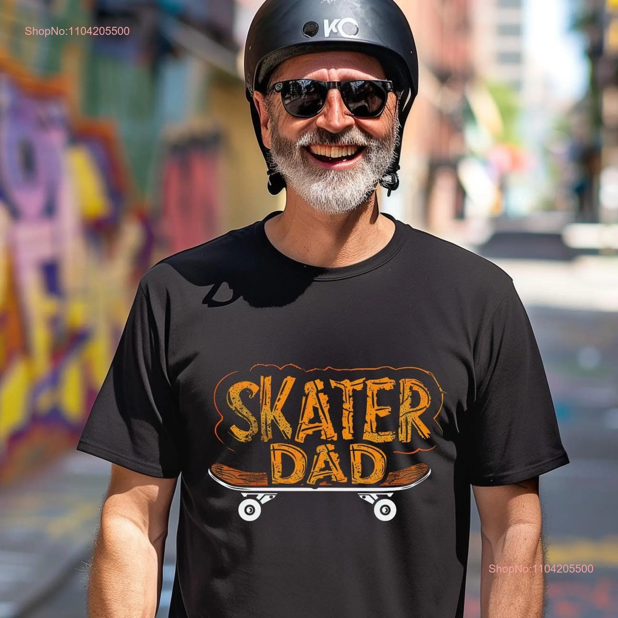 Skater Dad T shirt gift for present Skateboader Skateboarder graphic tee Skateboarding long or short sleeves