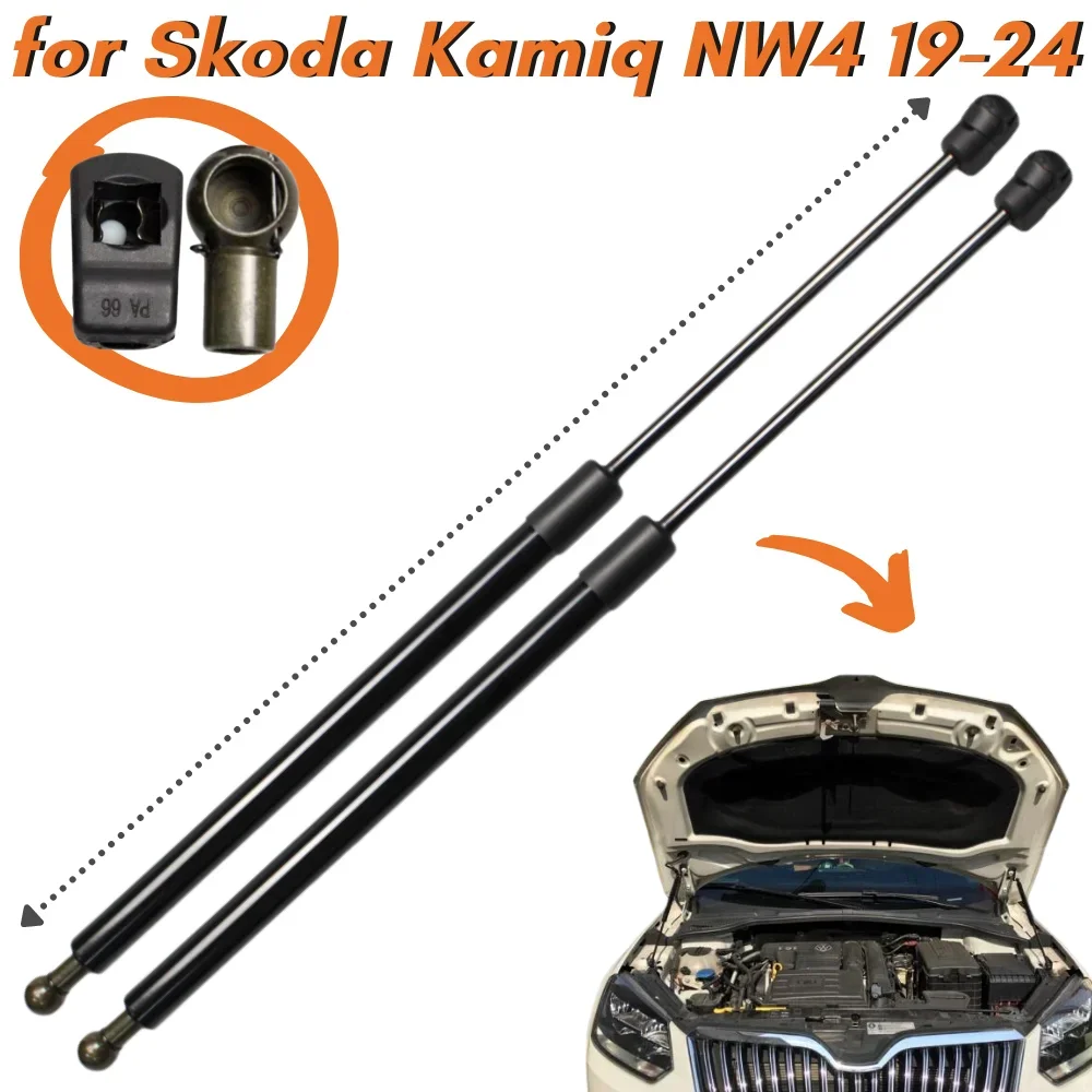 

Qty(2) Hood Struts for Skoda Kamiq NW4 2019-2024 Front Bonnet Gas Springs Dampers Shock Absorbers Lift Supports Bars Prop