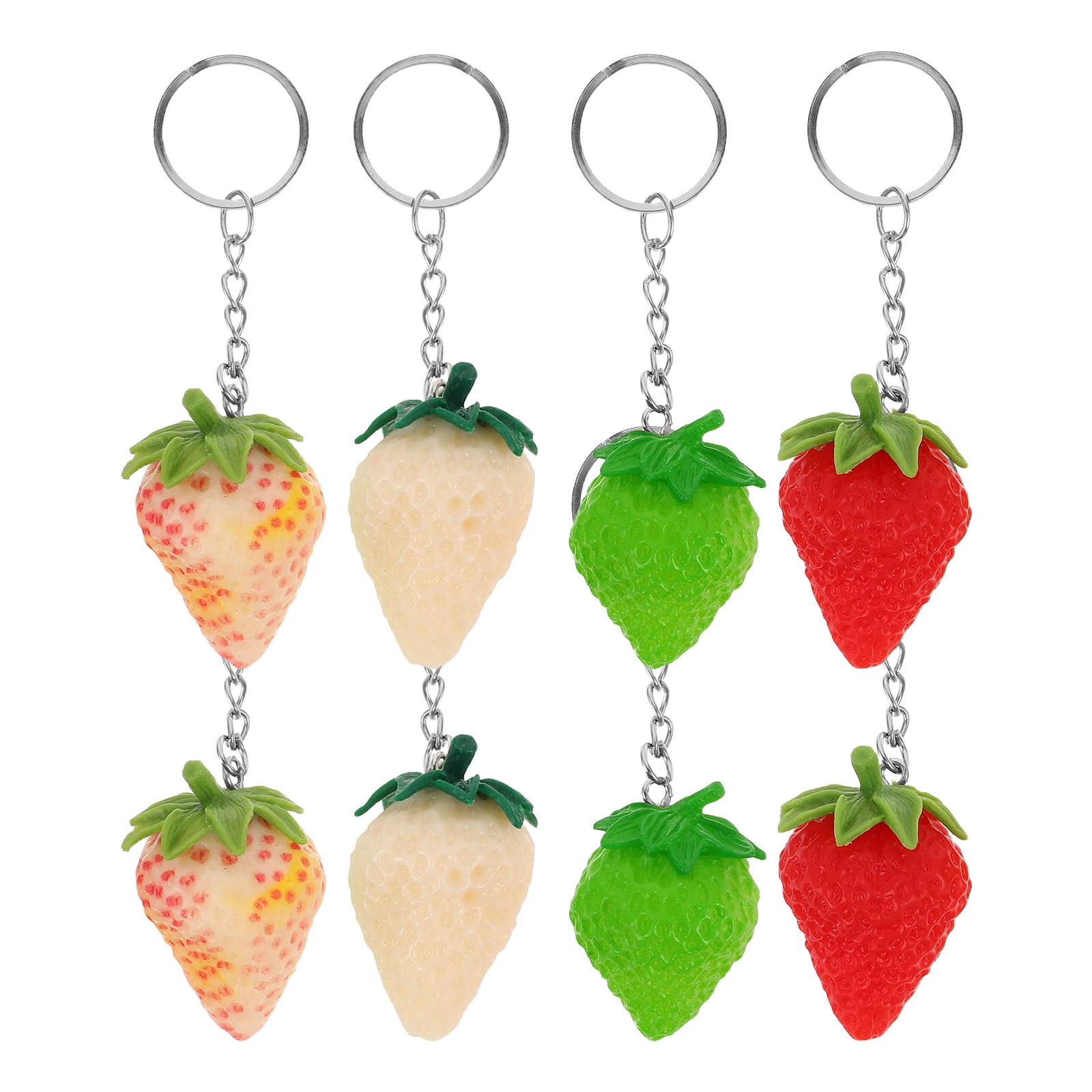 

8pcs Cute Strawberry Keychains For Women -- Durable Vibrant Bag Charm Pendant Ideal For Birthdays Festivals Party Favors Kawaii