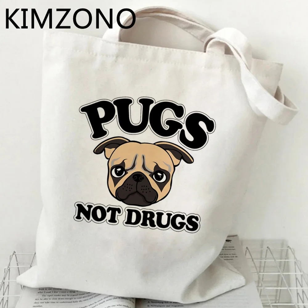 

Pug shopping bag grocery bolsas de tela shopping jute bag shopper bolso bag foldable tote fabric bolsas ecologicas cabas