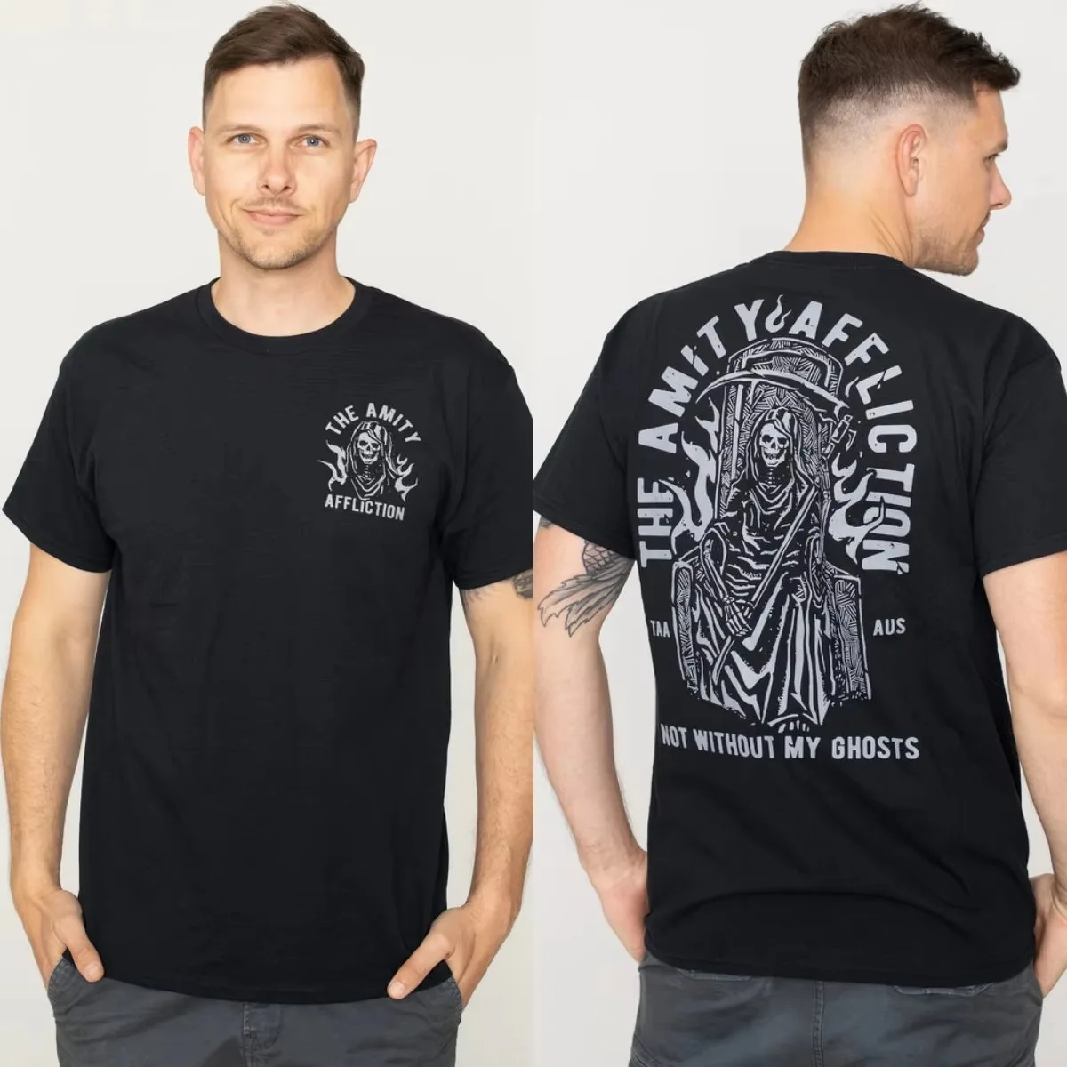 Barbed Wire The Amity Affliction Band Grafik-T-Shirt aus Baumwolle für Herren und Damen, Streetwear-T-Shirt – Detail 6