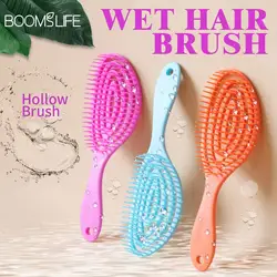 Geventileerde Haarborstel WideTeeth Antistatische Kam voor Vrouwen Hoofdhuid Massage Nat Droog Haren Kammen Ontwarren Kappers Styling Tools