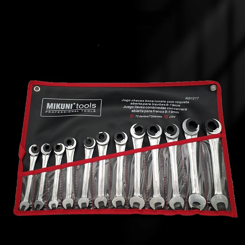 Imagem -02 - Tubing Ratchet Combinação Chave Flex Fix Cabeça Open End Wrench Chaves de Óleo 12 Pcs