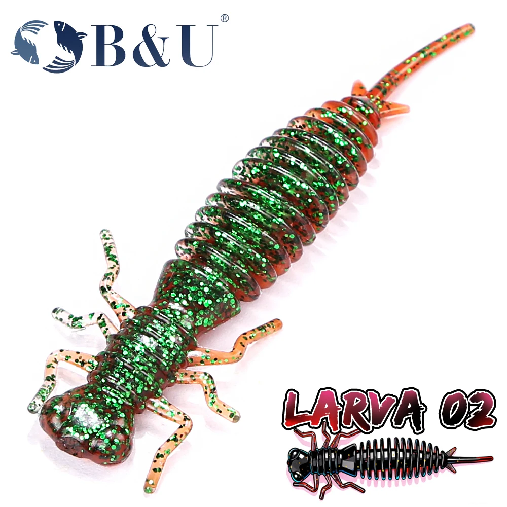 

B&U Soft Lures Fishing Lures Larva Freshwater Swimbaits Bass Pike Minnow Soft Bait Worm For Fishing