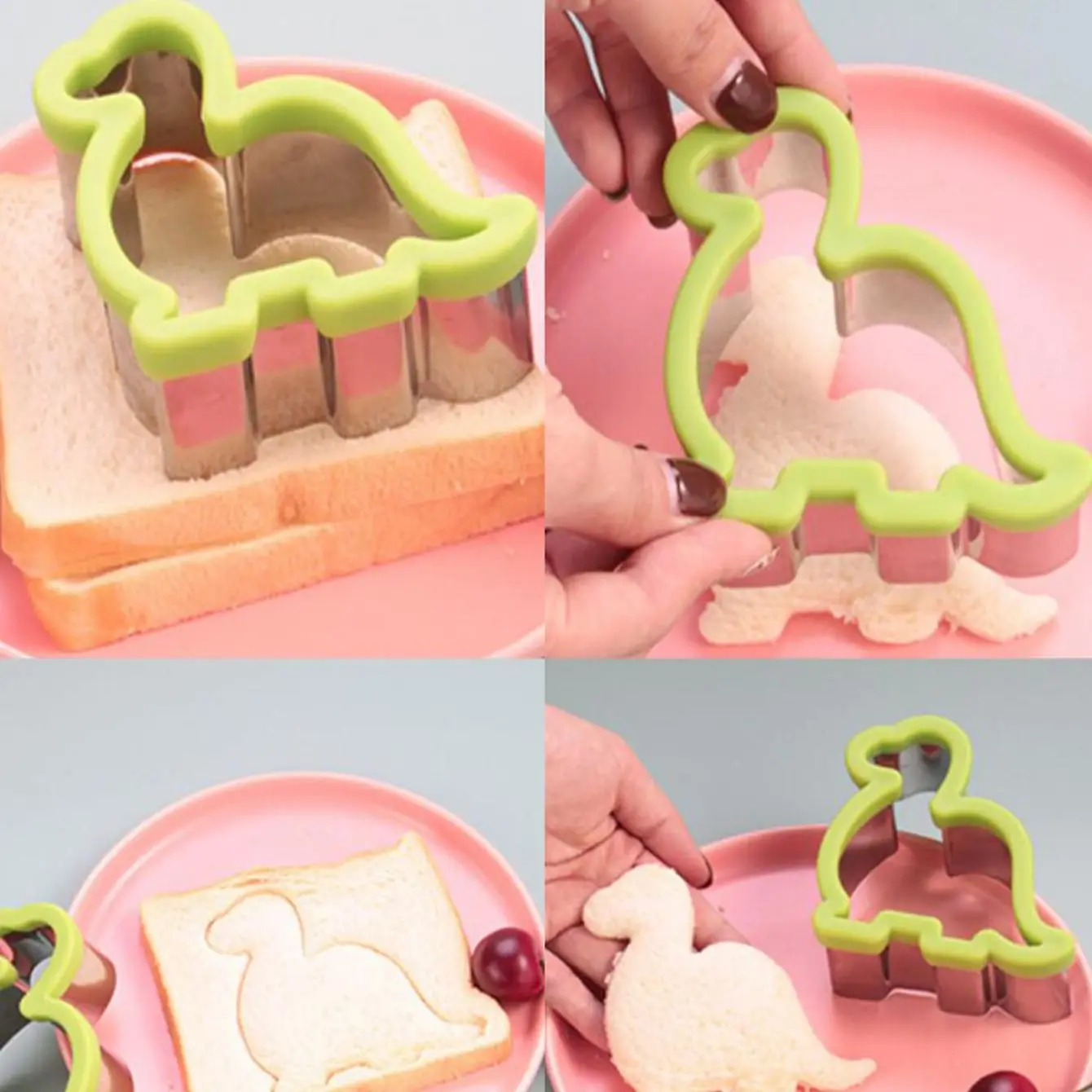 子供のための食品カッターセット,恐竜の星,ハートの形をしたステンレス鋼のパン型,クッキーカッター,1個