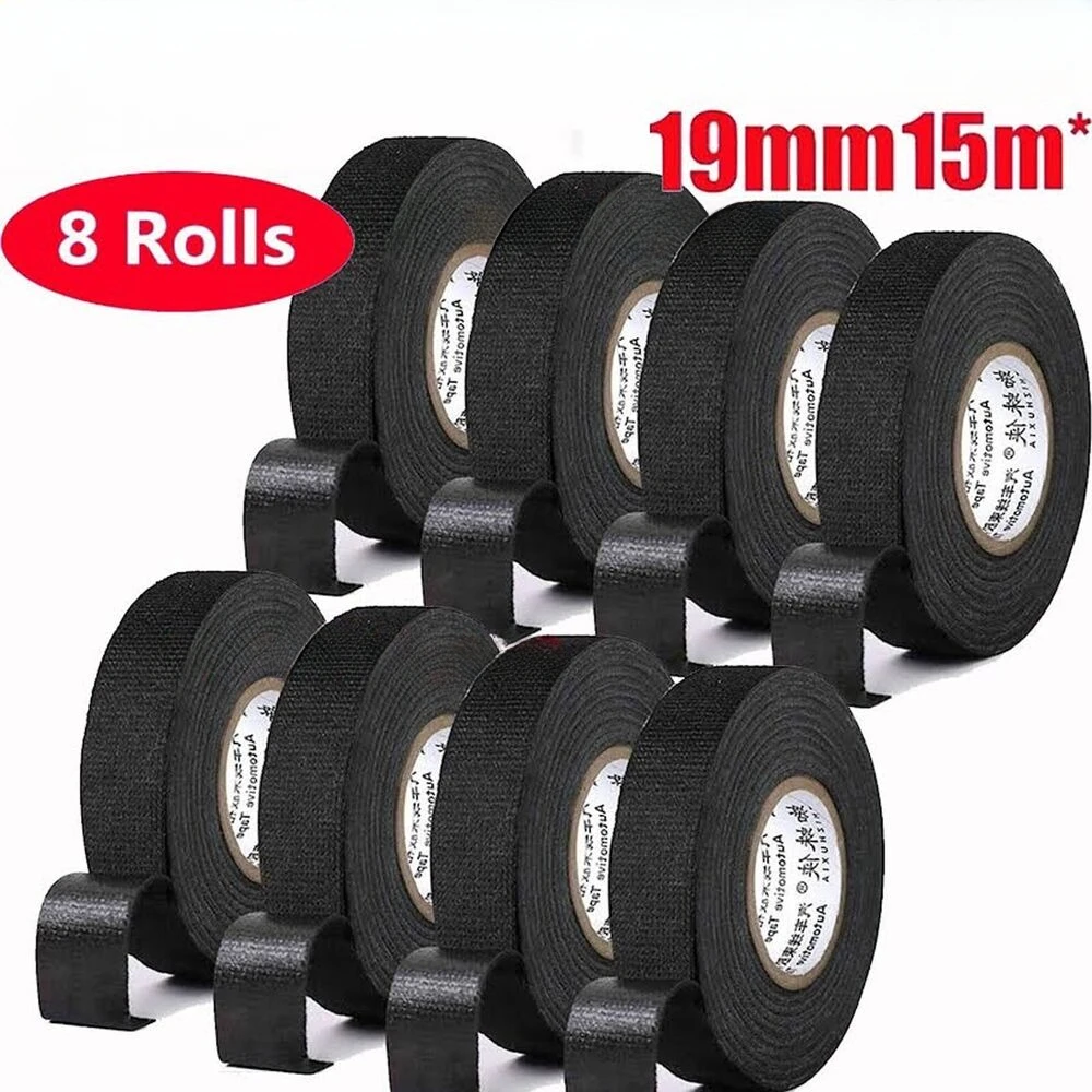 

8 Rolls Cloth Tape Wire Electrical Wiring Harness Car Auto SUV Truck 19mm*15m