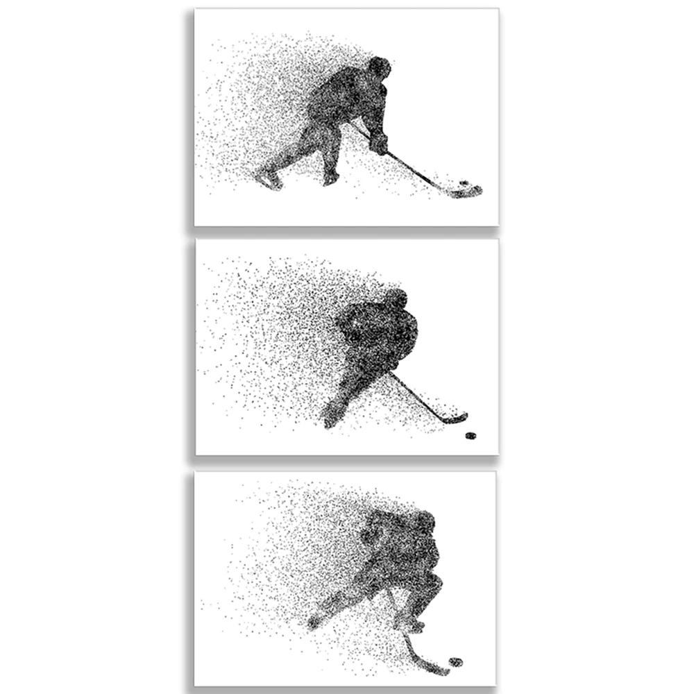 Hockey Particles Wall Art Picture Men Room Decor Motion Abstract Modern Home Decor Gift Poster Canvas Painting